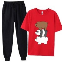 Three Bears Red Summer Tracksuit For Women's
