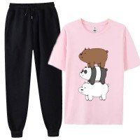 Three Bears Pink Summer Tracksuit For Women's