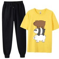 Three Bears Yellow Summer Tracksuit For Women's