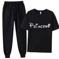 Pricess Black Summer Tracksuit For Girls