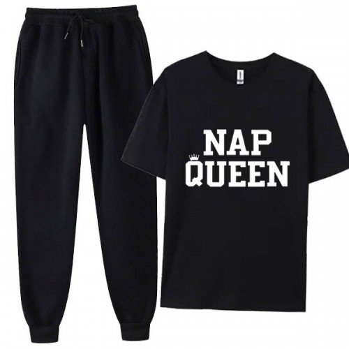 Nap Queen Black Summer Tracksuit For Women