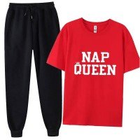 Nap Queen Red Summer Tracksuit For Women