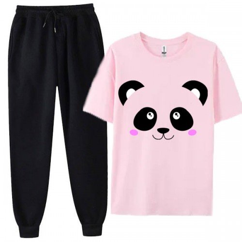 Pink Panda Summer Tracksuit For Women's