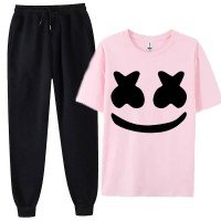 Marshmellow Pink Summer Tracksuit For Women's