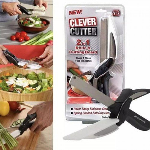Knife 2-in-1 Clever Cutter and Cutting Board