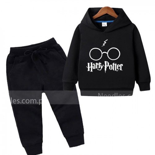Black Harry Potter Hoodie Winter Tracksuit For Kids