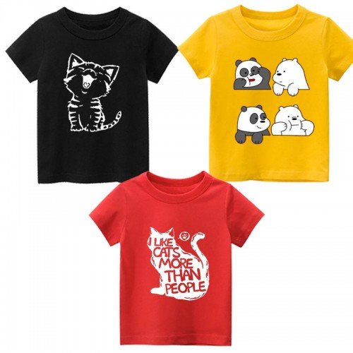 Bundle of 3 Meow Logos Summer T-Shirt For Kids