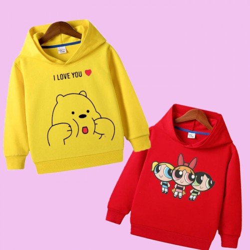 Yellow Bear & Red Hoodie For Kids