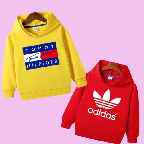 Yellow Tm & Red Ad Hoodie For Kids