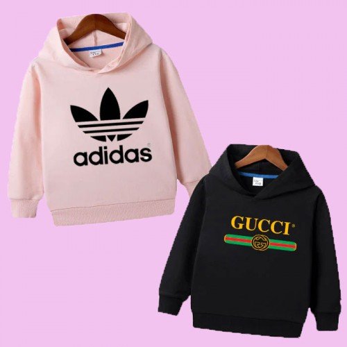 Pink Ad & Black Guc Hoodie For Kids