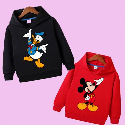 Black Donald & Red Mickey Hoodie For Kids