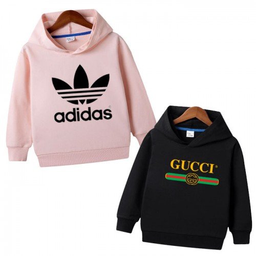 Pink Ad & Black Gc Hoodie For Kids