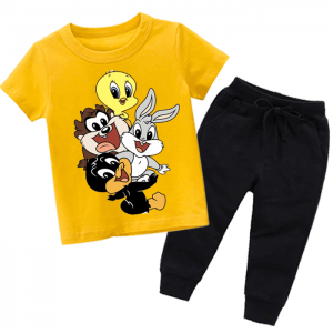 Twiti Yellow Summer Tracksuit For Kids
