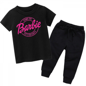 Black Barbie Summer Tracksuit For Kids