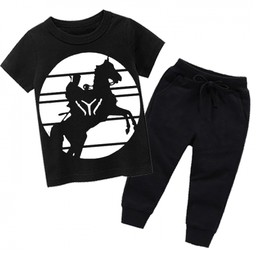 Ertugrul Black Summer Tracksuit For Kids