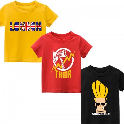 Bundle Of 3 Printed T-Shirt For Kids D1