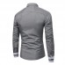 High Quality Long Sleeve Shirts Casual Hit Color Slim Fit Dress Shirts in Gray