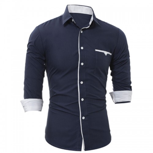 High Quality Full Sleeve Shirts Casual Hit Color Slim Fit Black Casual Shirt