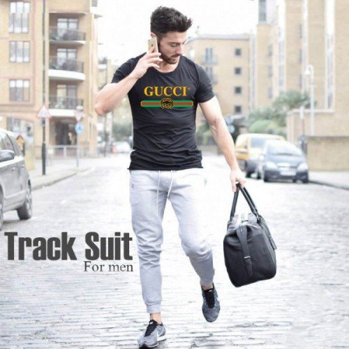 Black Gc Tshirt With Grey Trouser For Men's