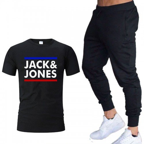 Jack & Jones Black Summer Tracksuit For Men's