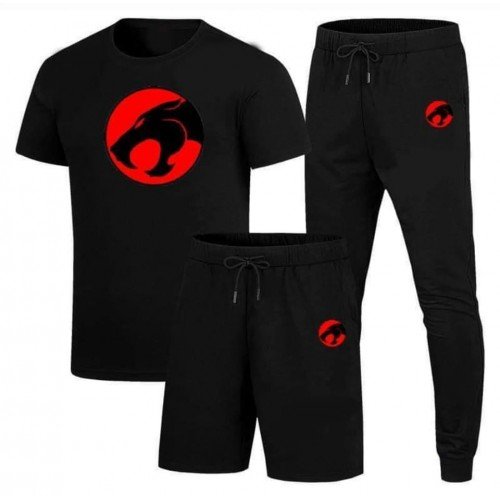 Thunder Cat Black Summer Tracksuit For Men