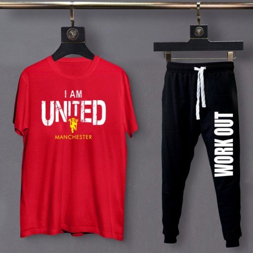 I am United Red Exported Quality Summer Tracksuit