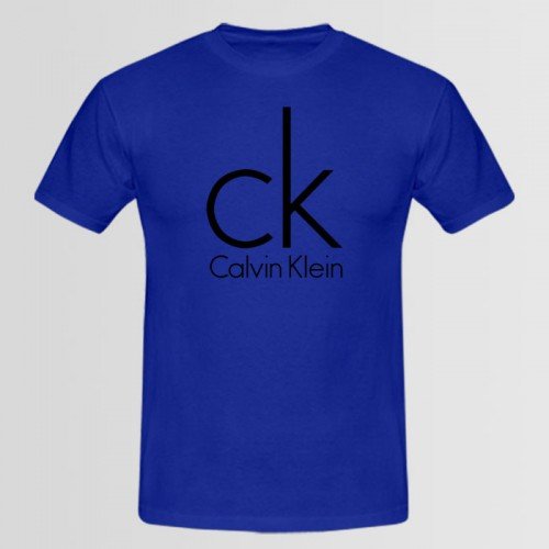 Ck Half Sleeves Printed T-Shirt in Blue