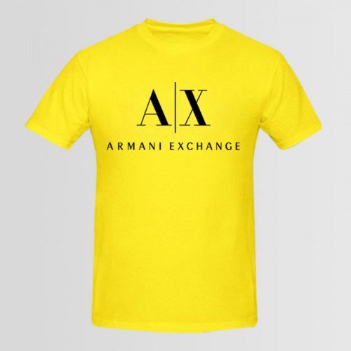 Armani Yellow Half Sleeves T-Shirt For Men