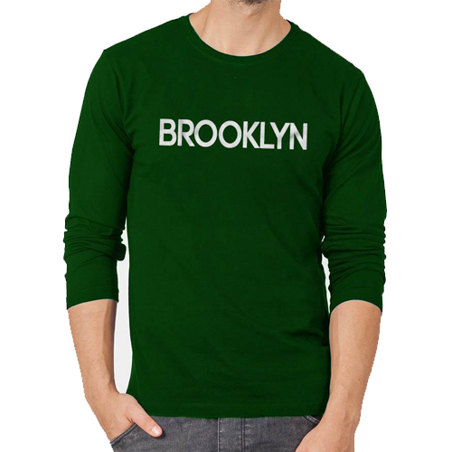 Brooklyn Dark Green Full Sleeves T-Shirt