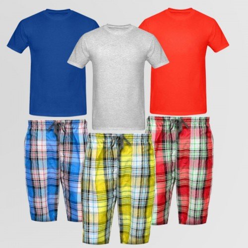 Bundle of 3 Basic T-Shirt & Casual Shorts 