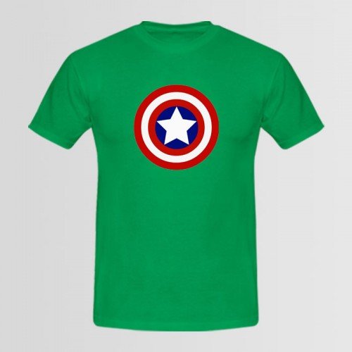 Capt America Green Printed T-Shirt For Men