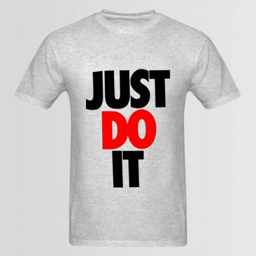 Just do it Grey Half Sleeves T-Shirt For Men