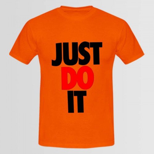 Just do it High Quality Half Sleeves T-Shirt in Orange