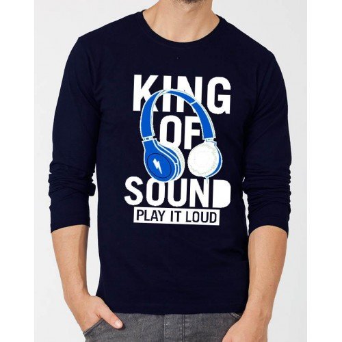 King of Sound Navy Blue Full Sleeves T-Shirt