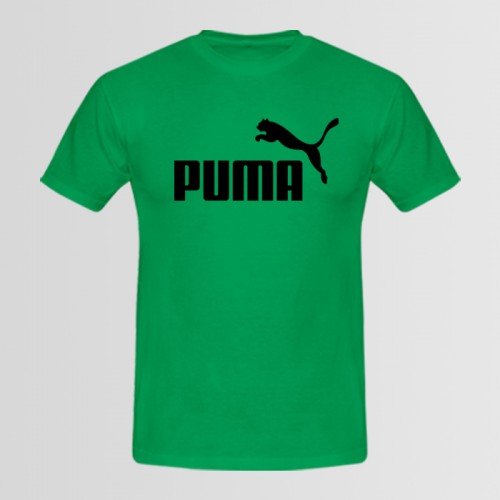 Puma Green Half Sleeve Tees For Men