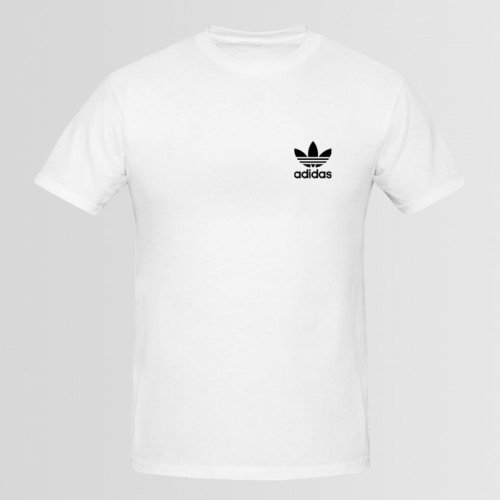 Adidas Small Logo White Graphic Tee For Men