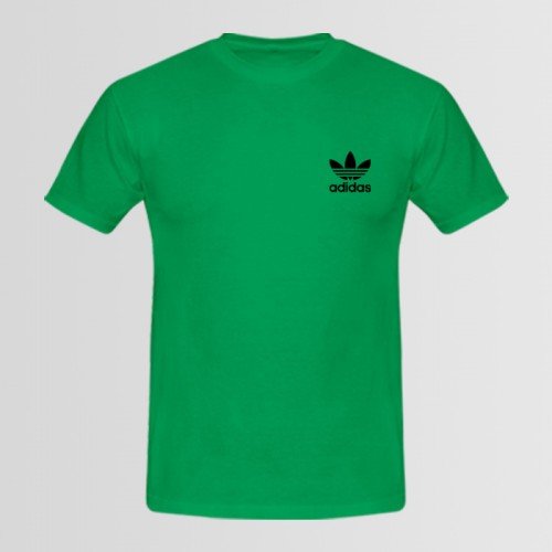 Adidas Small Logo Green Graphic Tee For Men