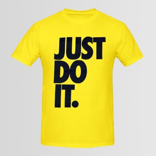 Just do it Logo High Quality Printed T-Shirt in Yellow