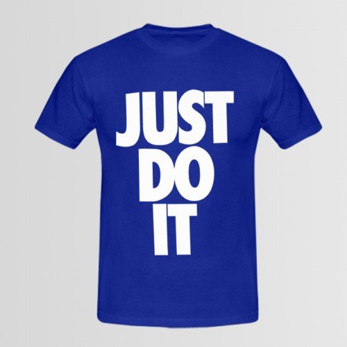 Just do it Logo High Quality Printed T-Shirt in Blue