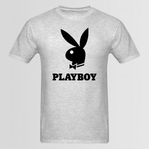 Playboy Half Sleeves Grey Tees For Boy