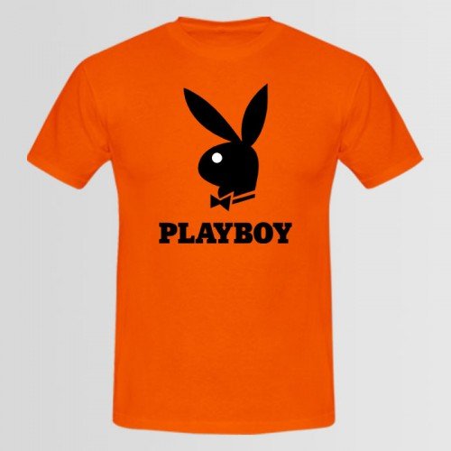 Playboy Half Sleeves Orange Tees For Boy