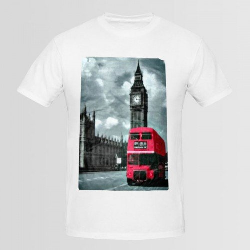 London logo White Graphic T-Shirt For Men