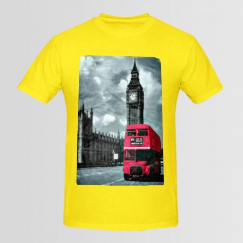 London logo Yellow Graphic T-Shirt For Men