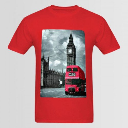 London logo Red Graphic T-Shirt For Men