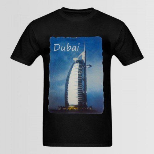 Dubai Black Half Sleeves T-Shirt For Men