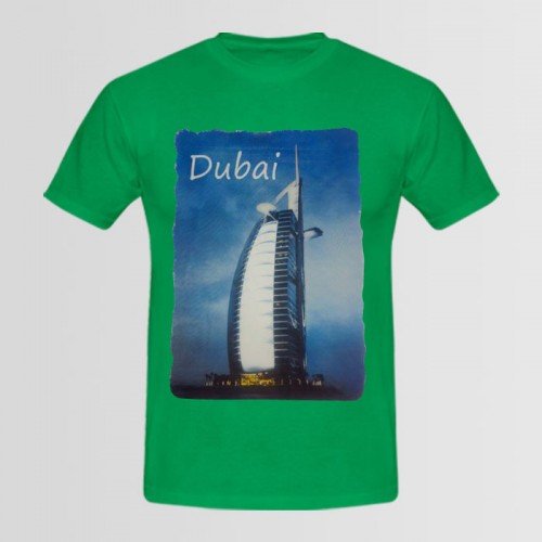 Dubai Green Half Sleeves T-Shirt For Men