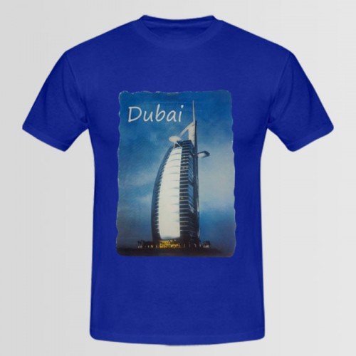 Dubai Blue Half Sleeves T-Shirt For Men