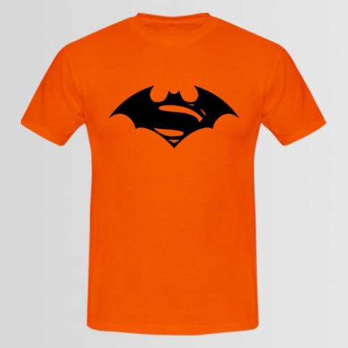 Superman Half Sleeves Printed T-Shirt in Orange