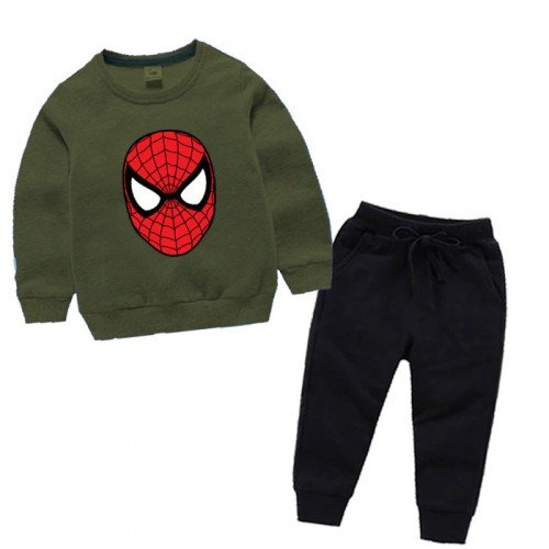 Green Spiderman Winter Tracksuit For Kids