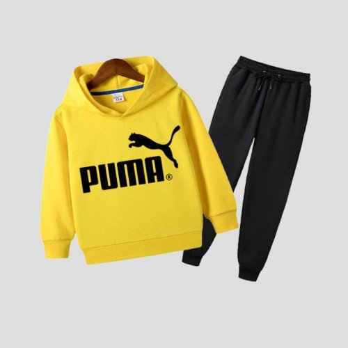 Pm Yellow Hoodie Tracksuit For Kids